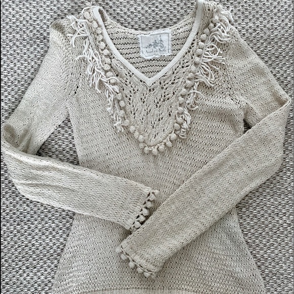 Anthropologie Angel of the North Fringe Sweater XS - Picture 2 of 7